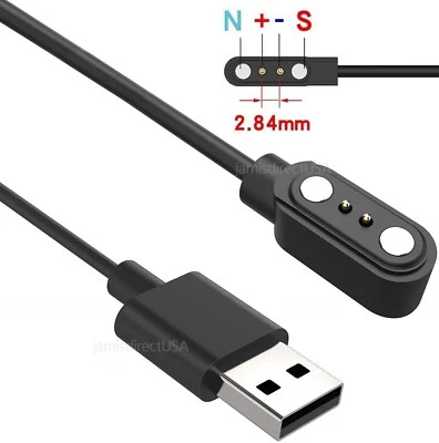 2-Pin Universal USB Data Charging Cable Magnetic Charger For Smart Watch 2.84mm - Image 1 of 4