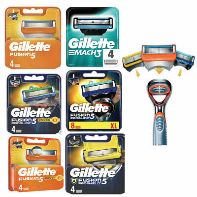Gillette Fusion 5 Proglide Power Blades Packs Of 8 ,4 And 2 Genuine UK Stock • 13.19€