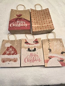 Christmas Holiday Kraft Paper Gift Party Favor Bags Variety Lot Of 50 - Picture 1 of 6