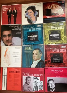 Lot 12 Record Albums Opera Pinza Tibbett Jeritza Gigli Verdi Domingo Caballe' - Imagen 1 de 4
