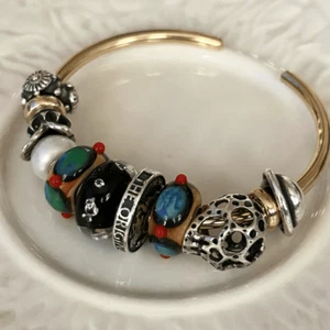 Artisan Teal Green Tan Red Buds, Fits All Major Brands *Bracelet pic for Styling - Picture 1 of 5