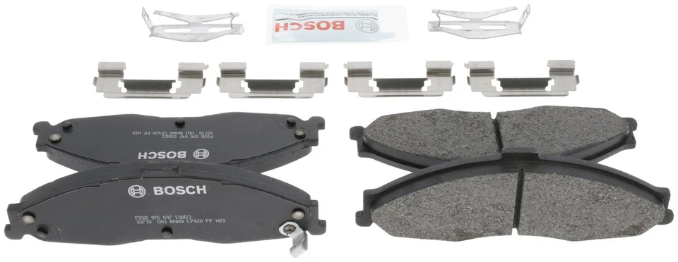 Juego de pastillas de freno de disco delanteras Bosch BC749 para 98-04 Chevrolet Camaro Pontiac Foto 1 de 4