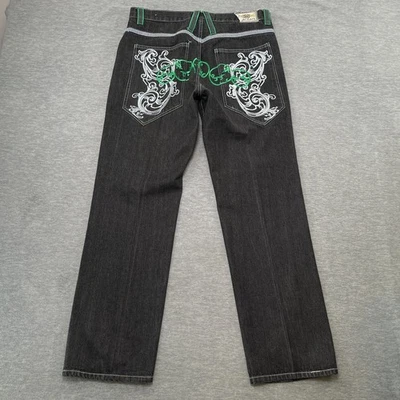 Vtg Noiz Jeans Mens 38x34 (Actual 36x33)Black Denim Y2K Baggy Hip Hop Mall Cyber - Image 1 of 4