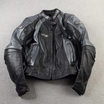 RST Womens Jacket UK 10 Black Grey Short Leather Motorbike Biker Ladies Armoured - Image 1 of 4