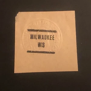 US Postal Stationery: Precancel Envelope Cut Squares, WI; Milwaukee T2 2c Albino - Picture 1 of 1