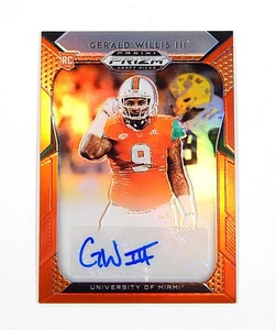 Panini Prizm Draft Picks 2019 autógrafo Prizm Orange Gerald Willis III RC automático - Imagen 1 de 2