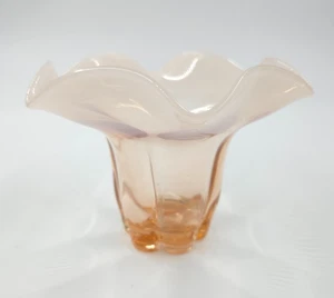 Duncan Miller Canterbury rosa Vase Glas geriffelter Rand - WUNDERSCHÖN MCM - Bild 1 von 4