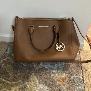 Michael Kors 30S4GTVS6L-230 Sutton Leather Medium Satchel Handtasche-Gepäck/Braun - Bild 1 von 9