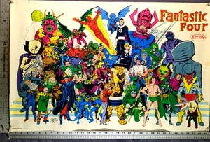O.G. Fantastic Four JOHN BYRNE circa 1984 "Friends + Foes.!!" 22 x 34 Preowned - Picture 1 of 24