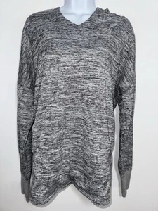 Athleta Batwing Robin Hoodie Sweatshirt grau meliert Stretch Damen Large - Bild 1 von 12