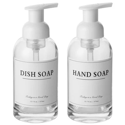 Dispensador de jabón espumoso Rejomiik dispensador de jabón de manos de espuma de vidrio grueso para Foto 1 de 4