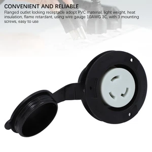 Flanged Outlet 30A 125V NEMA L5‑30R Locking Receptacle RV Power 2 Pole 3 Wire El - Bild 1 von 24