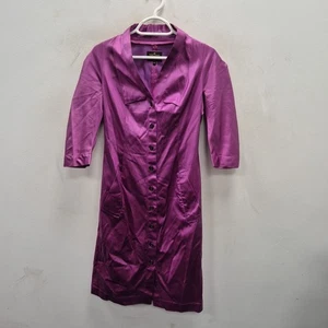 Vivienne Westwood Anglomania Viola Camicia Midi Elegante Abito Evento It 44 UK 16 - Foto 1 di 7