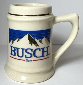Mini taza de cerveza BUSCH hecha en EE. UU. Anheuser vintage de aproximadamente 2,75 pulgadas de alto - Imagen 1 de 8