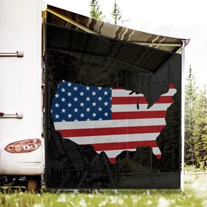 RV Awning Side Shade Screen 9'x 7' Breathabe Black Mesh Sunshade for Camper T... - Picture 1 of 7