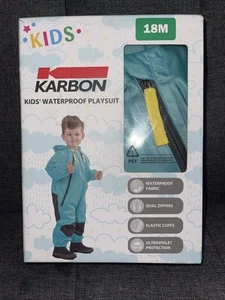 Karbon Boys/Girls Waterproof Playsuit,Rainsuit, Mudsuit Hooded Sealed - Picture 1 of 3