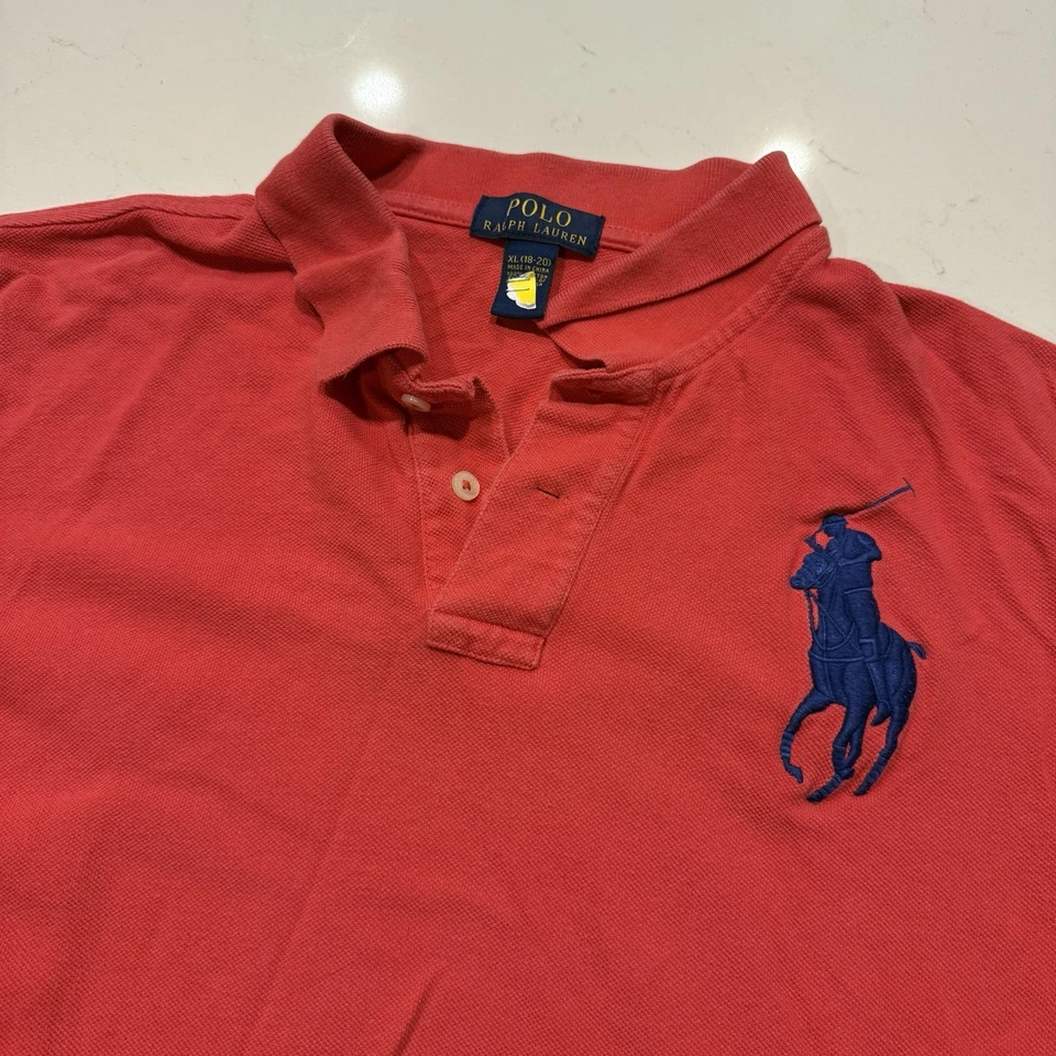 Polo Ralph Lauren Polo Niños XL 18-20 Rojo Big Pony Preppy Rugby  Foto 1 de 4