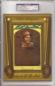 2011 Legends of the Hall-EDDIE MATHEWS AUTOGRAPH- PSA/DNA -MINT 9- LIMITED TO 43 - Picture 1 of 5