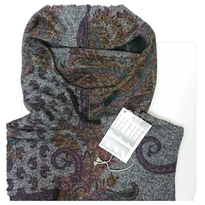 Engineered Garments Hooded Wool Vest Liner Charcoal Gray Paisley FREE Size F/S - Image 1 of 4
