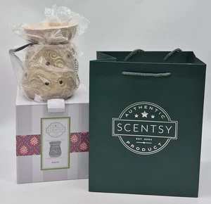 Scentsy Angora Swirl Wachs Duftwärmer Tan Creme Beige Neu Retired mit Geschenktüte - Bild 1 von 9