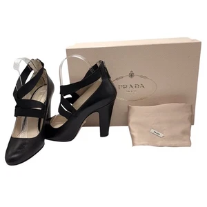 Echte PRADA Top Zustand High Heels mit Karton Leder schwarz Gr. 37 1/2 Italy - Bild 1 von 12