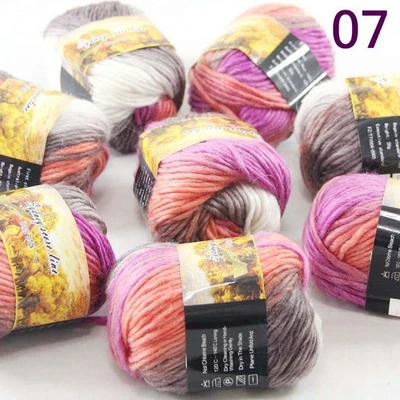 SALE LOT of 8 Skeins X 50g NEW Chunky Colorful Hand Knitting Scores Wool Yarn 07 - Image 1 of 4
