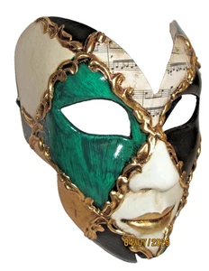 MAR 6 - A QUALITY ITALIAN MASK HANDPAINTED BY ARTISANS, BUTTERFLY STYLE, GREEN. - Picture 1 of 3