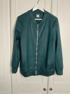 Kim & Co Stretch Pleather Bomberjacke Damen Medium Teal Green leicht - Bild 1 von 8