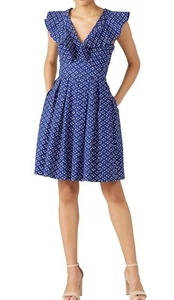 Kate Spade Navy Polka Dot Sleeveless Shirtdress Midi Size 8 - Picture 1 of 6
