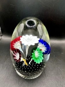 Vintage Murano Wildblumen Garten Italienische Kunst Glas Briefbeschwerer - Bild 1 von 5