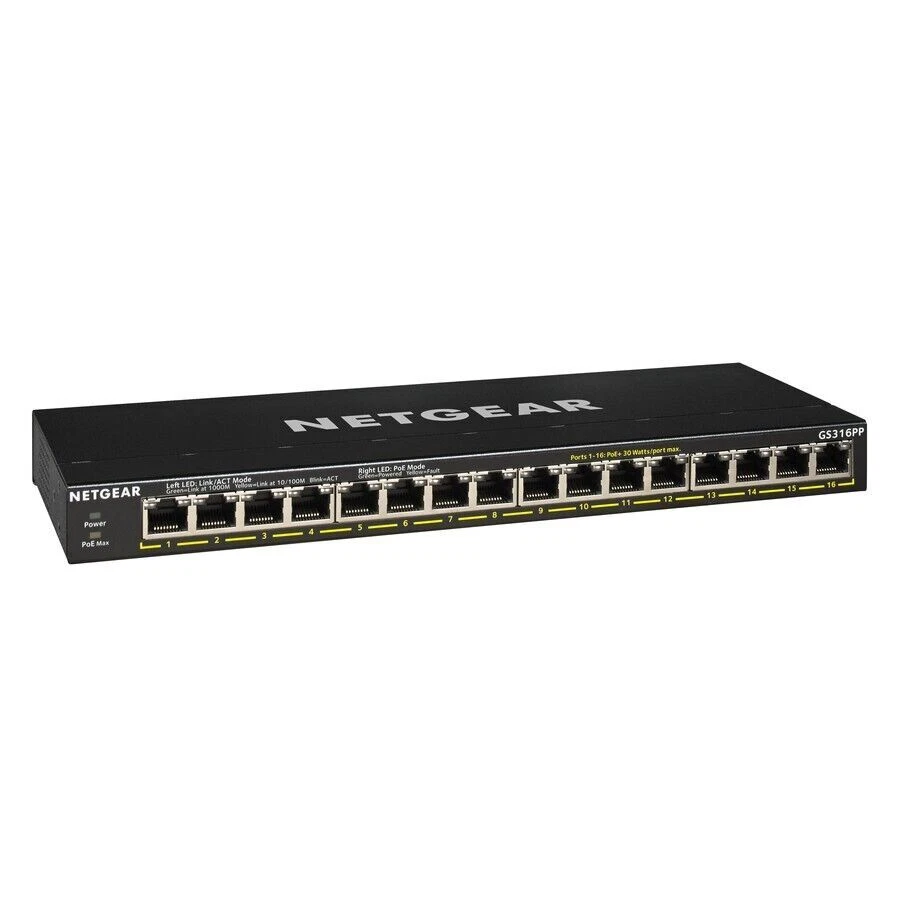 Netgear GS316PP-100NAS GS316PP Ethernet Switch - 16 Ports - 2 Layer Supported - Image 1 of 2