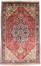 Semi Antique Floral Design Red 3X5 Vintage Classic Oriental Rug Handmade Carpet