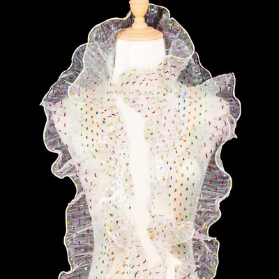 Encaje plisado con volantes de organza de 5 yardas, tela retro plisada ribete de gasa Foto 1 de 3