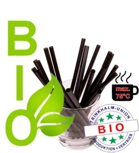 4.500 PLA FREIE hitzebeständige BIO CAIPI 150x8 mm Trinkhalme matt schwarz - Bild 1 von 1