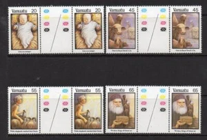 VANUATU MNH 1987 SG483-486 CHRISTMAS CAROLS GUTTER PAIRS - Picture 1 of 1