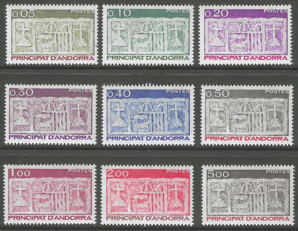 French Andorra # 310 - 318 MNH PO Fresh & Flawless Cmplt Set!  ('25 SCV $4.10) - Изображение 1 из 1