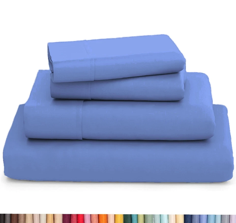 Conjunto de folhas de bambu premium 4 peças, série 2200, macio sedoso e resfriamento - sem rugas - Imagem 1 de 1