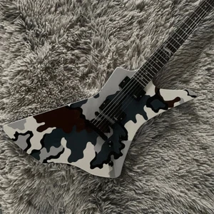Nueva Guitarra Eléctrica Camuflada 6 Cuerdas Incrustación Serpiente Alta Calidad Hardware Pastillas H-H - Imagen 1 de 7