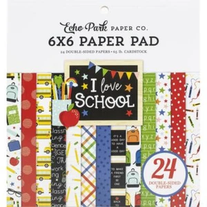 Almohadilla de papel Echo Park ~ I LOVE SCHOOL ~ 6x6 24 piezas - Imagen 1 de 1