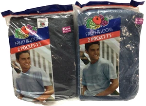 Men's XL Fruit of the Loom Pocket T-Shirts 2 Packs of 2 Tees, NEW 4 T-shirts - Picture 1 of 10