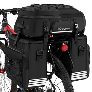 WEST BIKING 3 en 1 Bolsa de Bicicleta Impermeable Estante Trasero Paquete Bolsa Bicicleta Alféizar 48L - Imagen 1 de 18