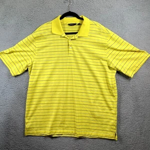 Walter Hagen Shirt XL Men's Polo Shirt Yellow With Two Tone Gray Stripes - Picture 1 of 12
