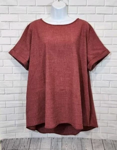 A Dip of Darling Plus XXXL rot rost leichtes luftiges Bohemian Top Lagenlook - Bild 1 von 10