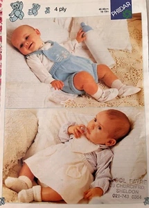 Phildar 4ply Baby Knitting Pattern for girls and boys in sizes 46-48cm 18-19in - Picture 1 of 1