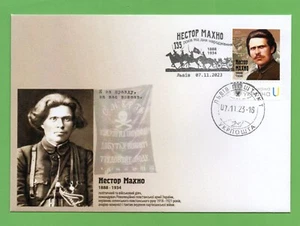 busta postale UCRAINA 2023 Nestor Makhno rivoluzionario anarchico - Foto 1 di 2