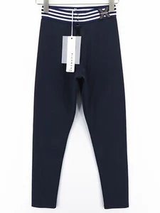 Richmond Donna Pantaloni S Leggings Zaffiro Scuro Zip Vita Alta Logo Classico - Picture 1 of 12