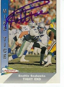 MIKE TICE FIRMADO 1991 PACIFIC #488 - SEATTLE SEAHAWKS - Imagen 1 de 1