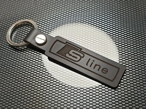 S LINE BLACK LEATHER KEYRING B - Picture 1 of 8