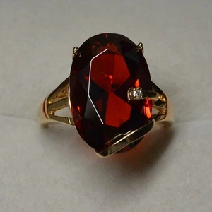Bague T60 Joaillerie Rubis Cz 20-13 mm Plaqué Or 18K Dolly-Bijoux - Picture 1 of 6