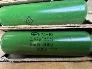 Condensatore audio 0,47uF +/-5% 250V K75-10 PIO URSS lotto 4pz+ - Foto 1 di 3
